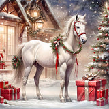 Christmas Horse 5d Diy Diamond Painting Kits UK Handwork Hobby FL3332