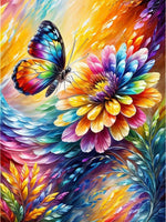 Butterfly Flower  5d Diy Diamond Painting Kits UK Handwork Hobby FL2237