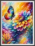 Butterfly Flower  5d Diy Diamond Painting Kits UK Handwork Hobby FL2237