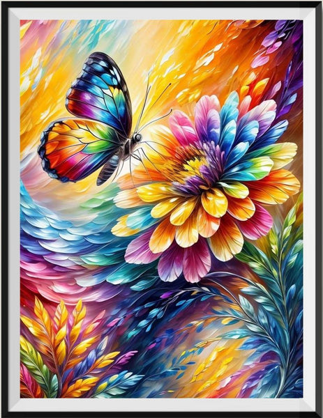 Butterfly Flower  5d Diy Diamond Painting Kits UK Handwork Hobby FL2237