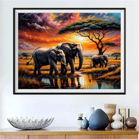 Elephant 5d Diy Diamond Painting Kits UK Handwork Hobby FL2389