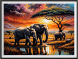 Elephant 5d Diy Diamond Painting Kits UK Handwork Hobby FL2389