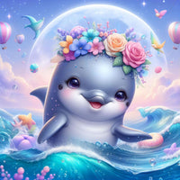 Dolphin 5d Diy Diamond Painting Kits UK Handwork Hobby FL8808