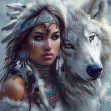 Animal And Human Wolf 5d Diy Diamond Painting Kits UK Handwork Hobby FL8980