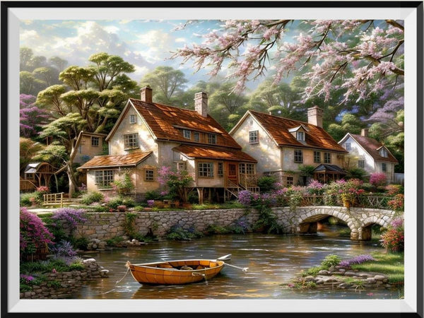 Village 5d Diy Diamond Painting Kits UK Handwork Hobby FL4582