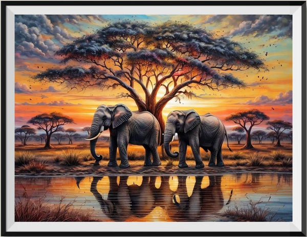 Elephant 5d Diy Diamond Painting Kits UK Handwork Hobby FL2388