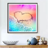 Beach Heart 5d Diy Diamond Painting Kits UK Handwork Hobby VM1021