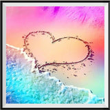 Beach Heart 5d Diy Diamond Painting Kits UK Handwork Hobby VM1021