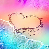 Beach Heart 5d Diy Diamond Painting Kits UK Handwork Hobby VM1021