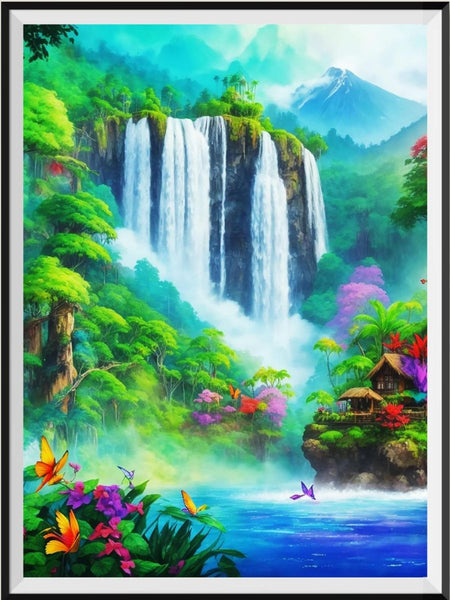 Waterfall 5d Diy Diamond Painting Kits UK Handwork Hobby FL6201