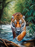 Tiger 5d Diy Diamond Painting Kits UK Handwork Hobby MJ1236
