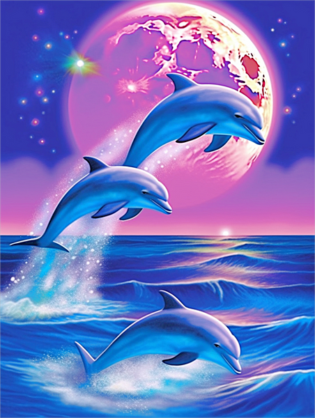 Dolphin 5d Diy Diamond Painting Kits UK Handwork Hobby MJ1762
