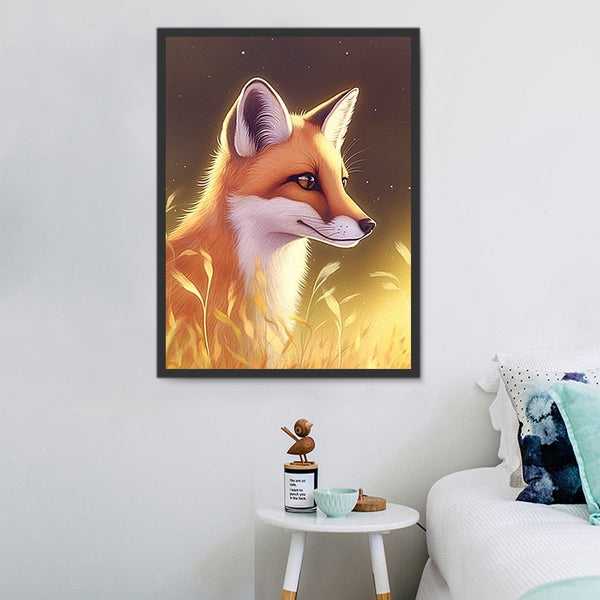 1pc 11.8x15.7 Inches 5D DIY Artificial Diamond Painting For Cute Fox,  Suitable For Living Room Bedroom Study,Full Artificial Diamond Painting,  Embroid