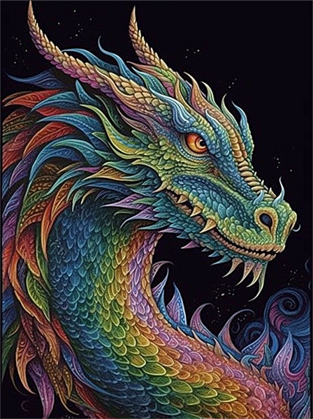 Dragon 5d Diy Diamond Painting Kits UK Handwork Hobby MJ2129