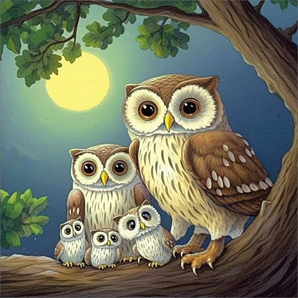 Owl 5d Diy Diamond Painting Kits UK Handwork Hobby MJ9741