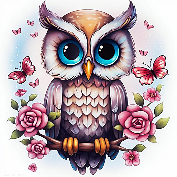 Owl 5d Diy Diamond Painting Kits UK Handwork Hobby MJ9747