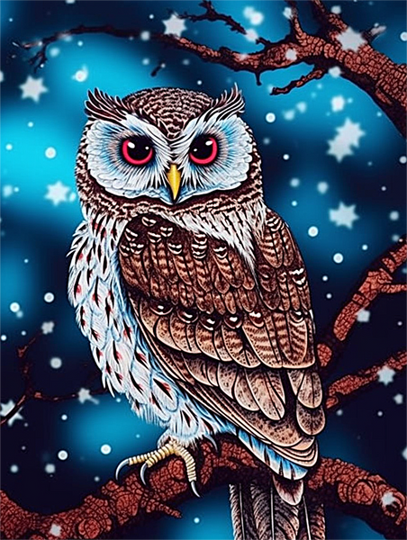 Owl 5d Diy Diamond Painting Kits UK Handwork Hobby MJ9798