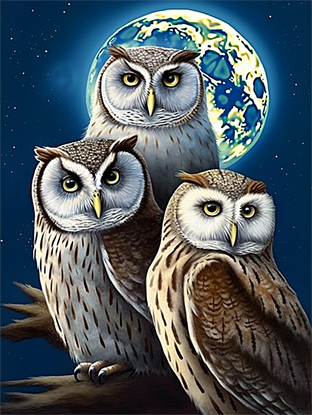 Owl 5d Diy Diamond Painting Kits UK Handwork Hobby MJ9803