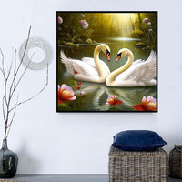 Swan 5d Diy Diamond Painting Kits UK Handwork Hobby MJ9869