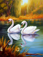 Swan 5d Diy Diamond Painting Kits UK Handwork Hobby MJ9888